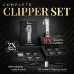 Fagaci Professional Hair Clippers for Men with Superior Precision, 5X Longer Sharpness Professional Barber Clippers Cordless with 2 Blades Fade & Taper, Brushless Motor Mens Hair Clipper Cordless Set