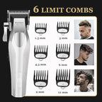 KEMEI 1798 Professional Hair Clippers for Men, 9100 RPM Cordless Barber Clippers with Full Metal Body, 3000 mAh Hair Trimmer with LED Display, Ceramic and DLC Blades