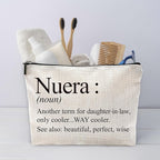 Sufamb Nuera Gifts Makeup Bag, Best Daughter in Law Gifts for Mother's Day Birthday Cosmetic Bags, Daughter in Law Gift Portable Small Toiletry Bag Zipper Makeup Pouch