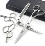 6/7/8 inch Personalized Rose Print Hair Clipper Set (Scissors Set) (7 inch-3pc-A)