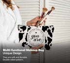 Western Cow Print Makeup Bag - Christian Inspirational Gifts Cosmetic Bags With Zipper