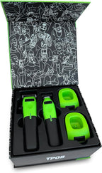 TPOB Play Barber Hair Clippers for Men 7500 RPM with Rubber Grips (Green 2 Set)