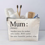 Sufamb Mum Gifts Makeup Bag, Best Mom Gifts for Mother's Day Birthday from Son and Daughter Cosmetic Bags, Gift for Mother Portable Small Toiletry Bag Zipper Makeup Pouch