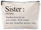 Sufamb Sister Gifts Makeup Bag, Best Sister Gifts for Mother's Day Birthday Cosmetic Bags, Sisters Gift Portable Small Toiletry Bag Zipper Makeup Pouch