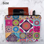Women Makeup Organizer Bag Mandala Floral, Colorful Ethnic Mandala Flower Patchwork Flax Cosmetic Bag Makeup Bags Toiletry Bag Accessories Organizer Travel Bags For Home Bathroom Office Hotel
