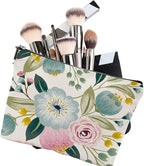 Makeup Bag Spring Flowers Cosmetic Bag Mini Portable Travel Toiletry Bag Organizer Makeup Brushes Aesthetic Accessories Waterproof Storage Bag for Women