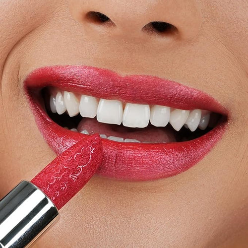 Anglicolor Glitter Red Lipstick,High Impact Lipcolor,Lightweight Hydrating Formula Smooth and Non-Sticky,Metallic Peach Lipstick For Women,Full-Coverage Lip Color (12 CHERRY BOMB, 4g)