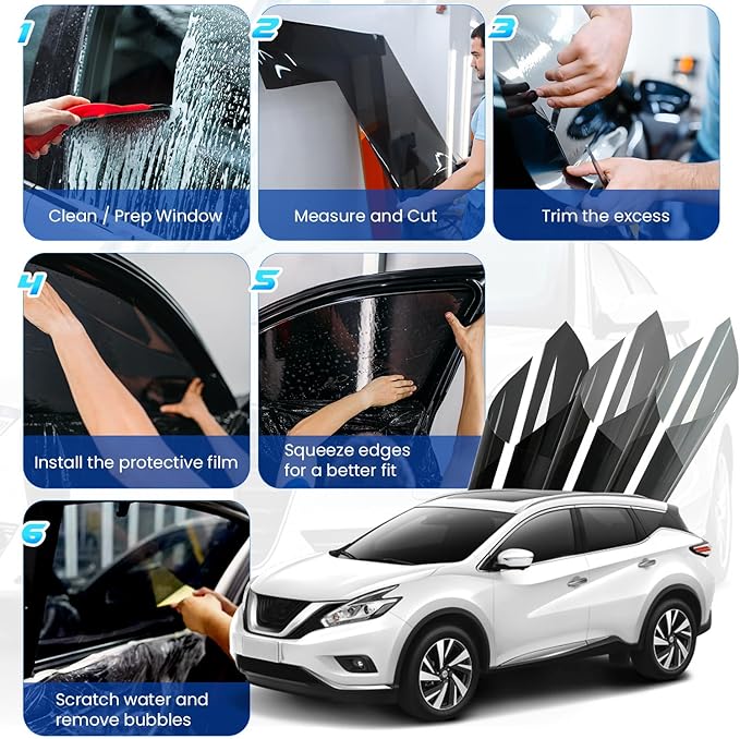 Car Window Tint 35% VLT - 20" in x 10' Ft Nano Carbon Window Tint Privacy Film for Car, Heat & UV Blocking, Glare Reduction and Scratch Resistant Automotive Tinting Roll