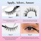 Bepholan False Eyelashes 5-13mm 7 Pairs Eyelashes Natural Look Wispy Lashes Strip Reusable Thin Clear Band & Soft Fake Lashes Easy to Apply (W08)