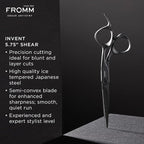 Fromm Invent 5.75" Precision Hair Cutting Shears with Semi-Convex Blade and Ergonomic Handle for Blunt and Layer Cuts