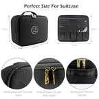MOMIRA Travel Makeup Bag Cosmetic Bag Makeup Organizer Bag with Lighted Mirror, Adjustable Brightness in 3 Color Scenarios, Waterproof Makeup Train Case, Gift for Women - Black