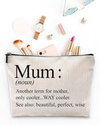 Sufamb Mum Gifts Makeup Bag, Best Mom Gifts for Mother's Day Birthday from Son and Daughter Cosmetic Bags, Gift for Mother Portable Small Toiletry Bag Zipper Makeup Pouch