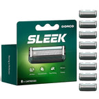 DORCO SLEEK Six Blade Razor System with Multi-Flex Technology Refill Set, Precision Shaving Razor Replacement Cartridge (8 Pack)