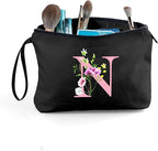 SEAMOON Bride to be Birthday Womens Unique Initial Monogram Gifts for Women Mom Personalized Travel Makeup Cosmetic Bag with Mirror Valentines Mothers Day Christmas Graduation N