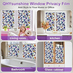 Window Privacy Film Stained Glass Window Film Frosted Window Film Window clings Non-Adhesive Reusable Decorative for Home Removable (Purple Frosted,17.5 X 157.4 in
