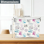 Full Print Makeup Bag - Travel Stamps Theme - Waterproof Cosmetic Bag, Toiletry Bag, Gift For Girls, Besties, Personal Care & Accessories - A22