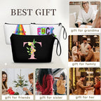 Birthday Maid of Honor Gifts for Women Her Mom Team Teacher Friend Bridesmaid Bride Personalized Makeup Cosmetic Bag with Mirror Valentines Mothers Day Christmas Graduation T