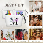 Birthday Maid of Honor Gifts for Women Her Mom Team Teacher Friend Bridesmaid Bride Personalized Makeup Cosmetic Bag with Mirror Valentines Mothers Day Christmas Graduation M