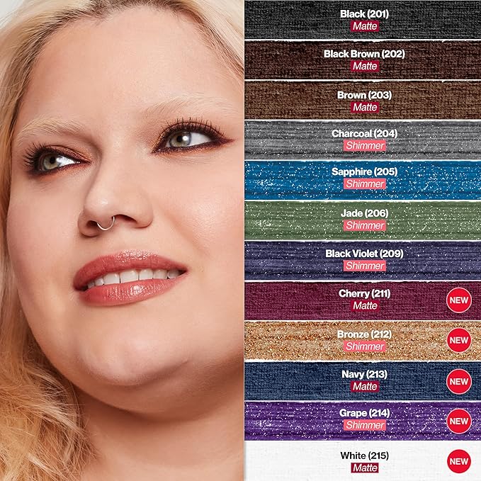 Revlon ColorStay Pencil Waterproof Eyeliner, Smudge-Proof, Eye Makeup with Built-In Sharpener, Stocking Stuffer for Women, 202 Black Brown, 2 pack