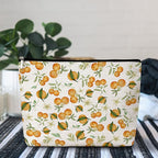 GREOXG Orange Print Makeup Bag, Small Travel Cosmetic Bag with Zipper, Cute Makeup Pouch Gift Ideas for Women Teen Girls Friends Mom Sisters Teacher Birthday Christmas Wedding Graduation-E32