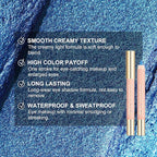 Oulac Shimmer Blue Eyeshadow Stick - Highly Pigmented Eye Shadow Pencil Waterproof & Long Lasting, Shimmering Glitter Finish, Blendable Eyes Makeup, Vegan Beauty 3.8g, (08) Aqua