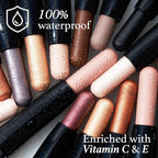 Julep Eyeshadow 101 Crème-to-Powder Waterproof Eyeshadow Stick Duo – Long-Lasting, Crease-Proof, Easy Apply with Built-in Smudger - Champagne Shimmer and Pearl Shimmer