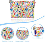 Makeup Bag Colorful Leaves Cosmetic Bag Mini Portable Travel Toiletry Bag Organizer Makeup Brushes Aesthetic Accessories Waterproof Storage Bag for Women