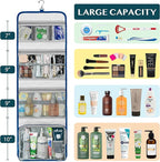 PAVILIA Travel Hanging Toiletry Bag for Women Men, Large Capacity Makeup Bag Kit, Waterproof Cosmetic Storage Organizer Case for Bathroom Shower