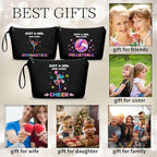 Cheerleader Gifts,Cheerleading Gifts for Girls,Cheer Bags for Cheerleaders,Woman Gifts for Birthday,Gifts for Teen Girls,Cheer Makeup Bag,Makeup Bags for Women,Gifts for Friends Female,Cheer Stuff