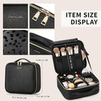 Travel Makeup Bag, Makeup Train Case, Portable Makeup Artist Organizer with Adjustable Dividers, Cosmetic Brush Holder Storeage