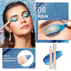 Oulac Shimmer Blue Eyeshadow Stick - Highly Pigmented Eye Shadow Pencil Waterproof & Long Lasting, Shimmering Glitter Finish, Blendable Eyes Makeup, Vegan Beauty 3.8g, (08) Aqua