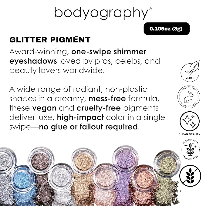 Bodyography Glitter Pigment - Celestial Pink-Brown for Women - 0.105 oz Eye Shadow
