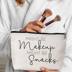 GREOXG Makeup Bag Gifts for Women Who Have Everything, Might Be Makeup Might Be Snacks Travel Cosmetic Bag, Friendship Gifts for Girls Teens Women Birthday Christmas Graduation-A03