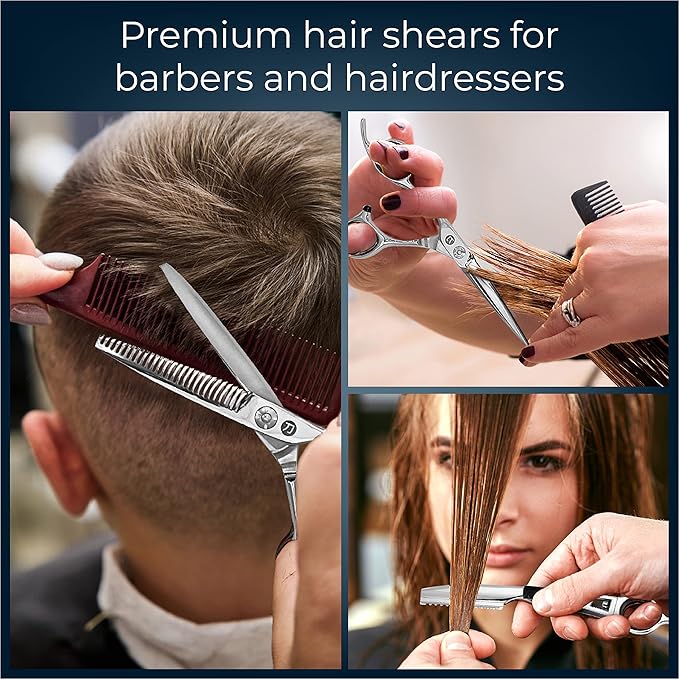 Saki Ha Professional Hair Shears Set 7.0 Inch - Includes Hair Scissors, Thinning Shears and Razor - Handmade from Japanese Steel