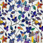 Window Privacy Film Stained Glass Window Film Frosted Window Film Window clings Non-Adhesive Reusable Decorative for Home Removable (Purple Frosted, 17.5 X 78.7 in)