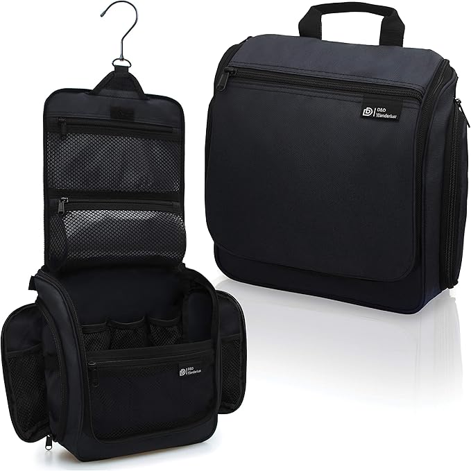 DD D&D Wanderlust D&D Hanging Travel Toiletry Bag for Men and Women – Cosmetics, Makeup and Toiletries Organizer Kit with 10 Compartments