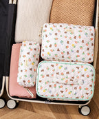 HBselect Quilted Makeup Bag, 3PCS Cotton Large Travel Makeup Bag, Cute Floral Coquette Make up Bag Cosmetic Bag Toiletry Bag for Women Girls