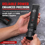 Pack of Two High-Capacity Replacement Batteries for Andis PowerGroom AGR and BGR Clippers. NiMH, 2100mAh, Japanese Cells. Compatible with Andis Bgrc. Long-Lasting Power