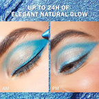 Oulac Shimmer Blue Eyeshadow Stick - Highly Pigmented Eye Shadow Pencil Waterproof & Long Lasting, Shimmering Glitter Finish, Blendable Eyes Makeup, Vegan Beauty 3.8g, (08) Aqua