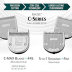 C-Series Clipper Blades for Hornet/Stinger Clippers - Professional Dog Grooming Blades for Tangle-Free,Ideal for Trimming and All Hair Types - Compatible with C Series Clippers (C-MAX 7F)