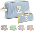 Travel Makeup Bag Christmas Gifts for Women Girl Teens, Personalized Initial Makeup Bag for Cute Teen Girls, Preppy Stuff Toiletry Bag Cosmetic Bag, Teen Girls Gift Trendy Stuff, Letter Z