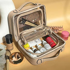 JAZD Clear Makeup Bag Toiletry Bag for Women Cosmetic Case Large Capacity Travel Make Up Bag Organizer Transparent Storage Compartment TSA Approved