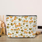 GREOXG Orange Print Makeup Bag, Small Travel Cosmetic Bag with Zipper, Cute Makeup Pouch Gift Ideas for Women Teen Girls Friends Mom Sisters Teacher Birthday Christmas Wedding Graduation-E32