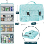 PAVILIA Travel Hanging Toiletry Bag for Women Men, Large Capacity Makeup Bag Kit, Waterproof Cosmetic Storage Organizer Case for Bathroom Shower