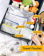 SUNEE Plastic Mesh Zipper Pouch 9.2x12.5 in (6 Colors, 18 Packs),Extra Large Water-Resistant Zip Bag for School Office Supplies, Puzzles & Games Organizing Storage