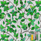 Window Privacy Film Stained Glass Window Film Frosted Window Film Window clings Non-Adhesive Reusable Decorative for Home Removable (Green Frosted, 17.5 X 78.7 in)