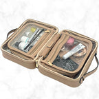 JAZD Clear Makeup Bag Toiletry Bag for Women Cosmetic Case Large Capacity Travel Make Up Bag Organizer Transparent Storage Compartment TSA Approved