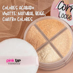 Pink Up | Corrective Loose Powder for Face | Mattifies and brightens without drying | Evens skin tone for all complexions | Baking Powder | Setting Powder | Warm | 8g | Model PKPT302