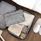PAVILIA Hanging Toiletry Bag Women Men, Travel Kit Foldable Large Toiletries Organizer, Roll up Cosmetics Makeup Bag Accessories, Waterproof Essentials Jewelry Case (Heather Grey)