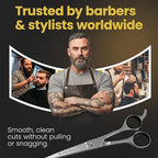Professional Hair Cutting Scissors - Krisp Shave Japanese Stainless Steel Salon Barber Scissor (7 inch Inch) - Shears for Men's Beard Mustache Women Kids Pets Haircut All Purpose Shear, KSP-784